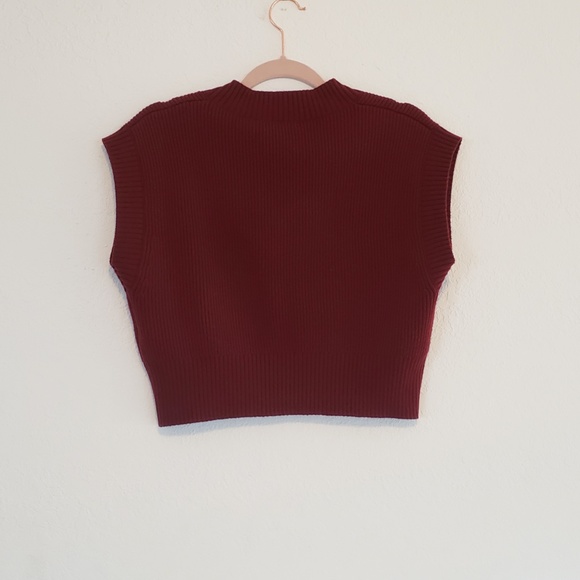 NWT Zara Beautiful Burgundy Wool Blend Vest - Picture 13 of 14